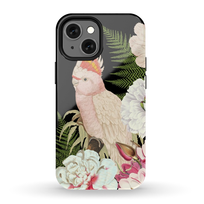 iPhone 13 mini StrongFit Vintage Cockatoo in Flower Jungle by  Utart