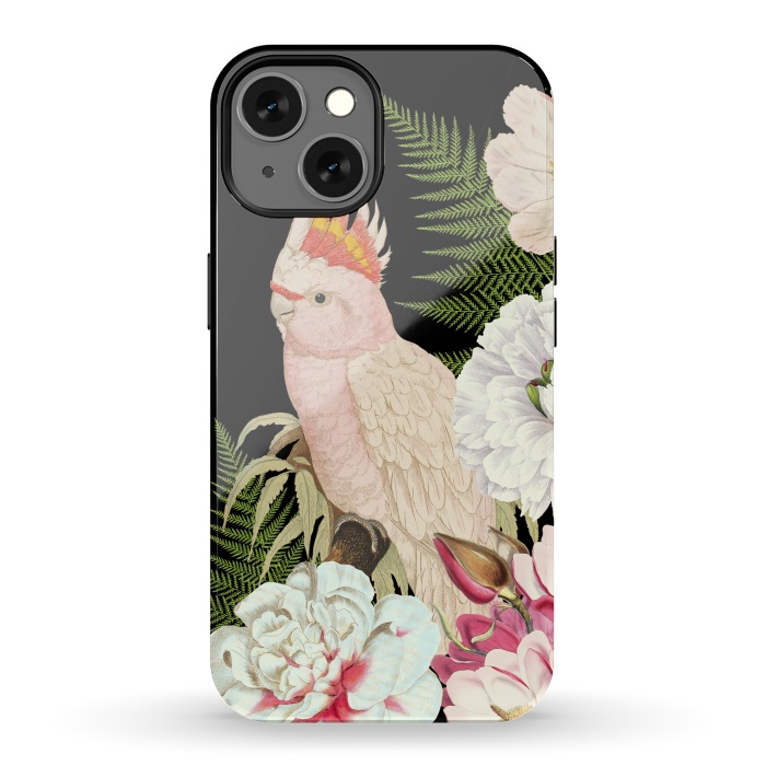 iPhone 13 StrongFit Vintage Cockatoo in Flower Jungle by  Utart