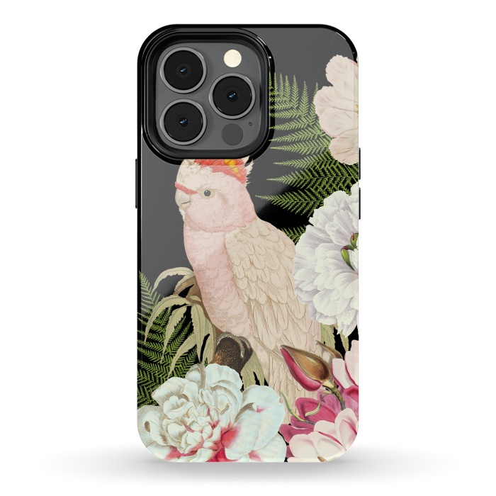 iPhone 13 pro StrongFit Vintage Cockatoo in Flower Jungle by  Utart