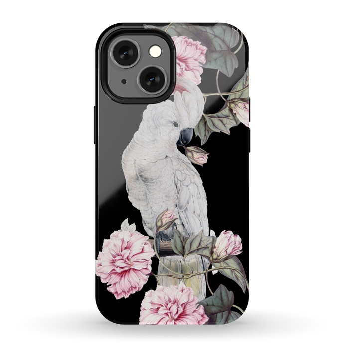 iPhone 13 mini StrongFit Nostalgic White Cockatoo With Pink Flowers by  Utart