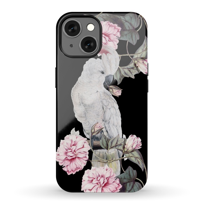 iPhone 13 StrongFit Nostalgic White Cockatoo With Pink Flowers by  Utart