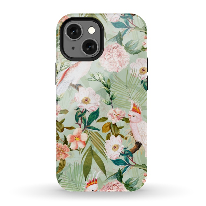 iPhone 13 mini StrongFit Vintage Cockatoos Flowers Jungle by  Utart