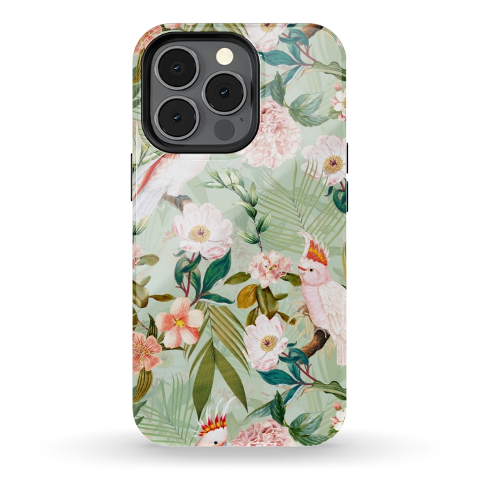 iPhone 13 pro StrongFit Vintage Cockatoos Flowers Jungle by  Utart