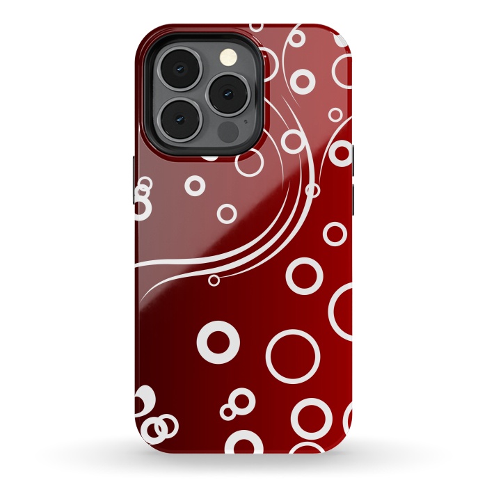 iPhone 13 pro StrongFit White Abstracts on Red by Texnotropio
