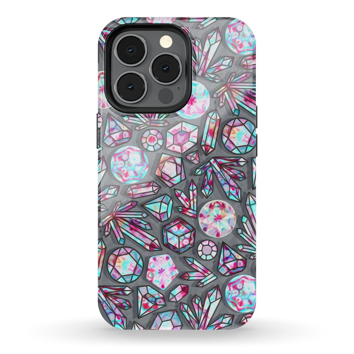 iPhone 13 pro StrongFit Kaleidoscope Crystals - Grey  by Tigatiga