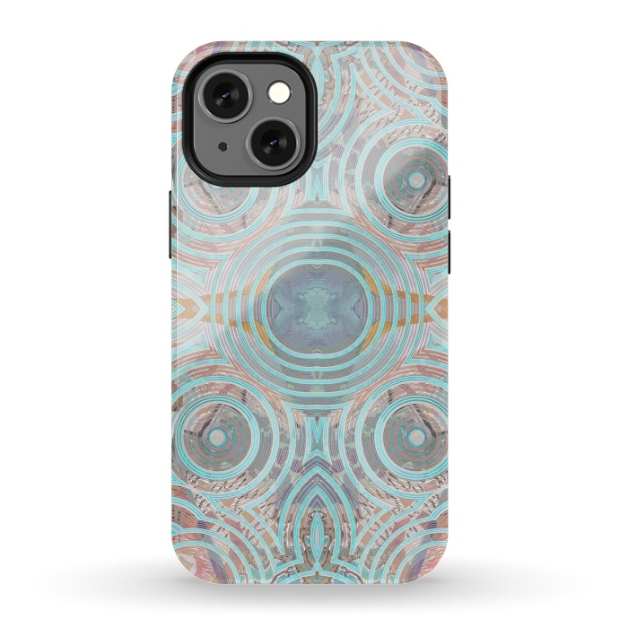 iPhone 13 mini StrongFit Pastel playful African inspired circle sketch pattern by Oana 