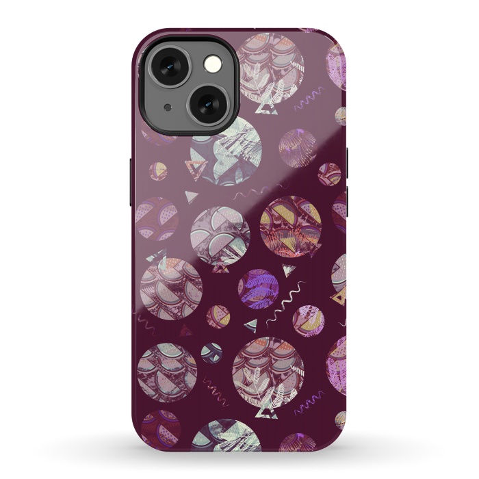 iPhone 13 StrongFit Pop art geo circles and watermelon pattern by Oana 
