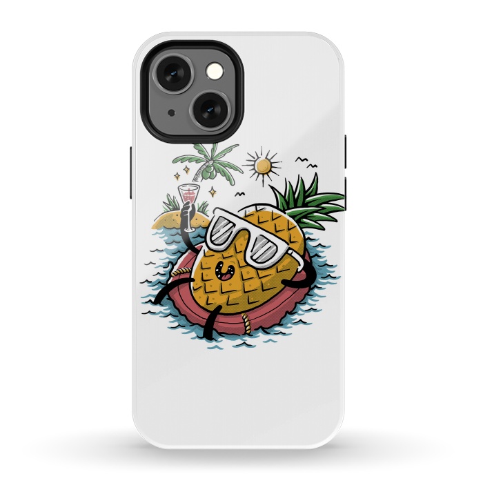 iPhone 13 mini StrongFit Pineapple Relaxing by Afif Quilimo