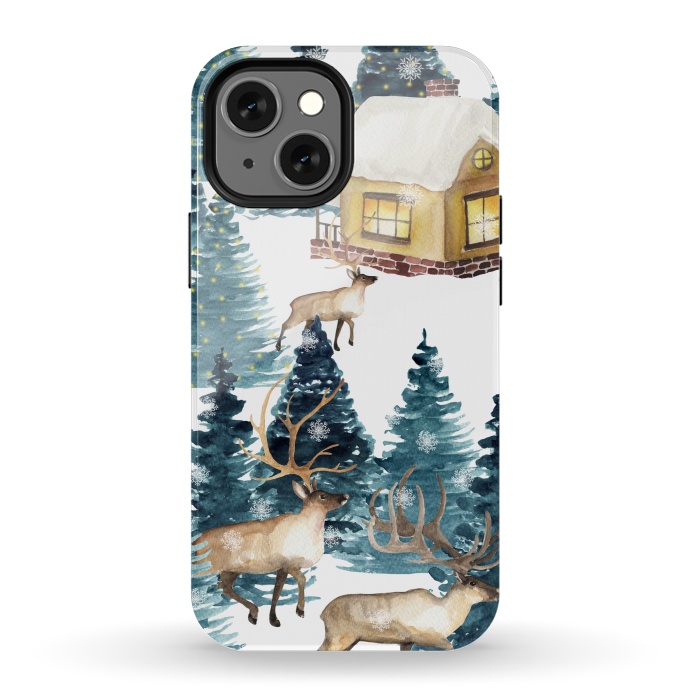 iPhone 13 mini StrongFit Vinter village by Julia Badeeva