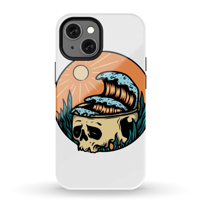 iPhone 13 mini StrongFit Skull & Wave by Afif Quilimo