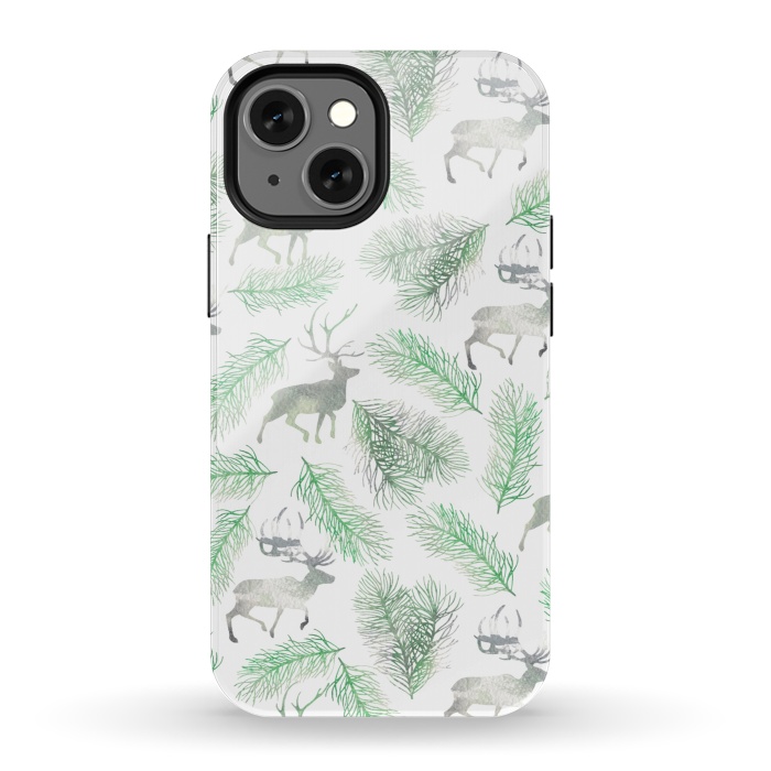 iPhone 13 mini StrongFit Deer and pine branches by Julia Badeeva