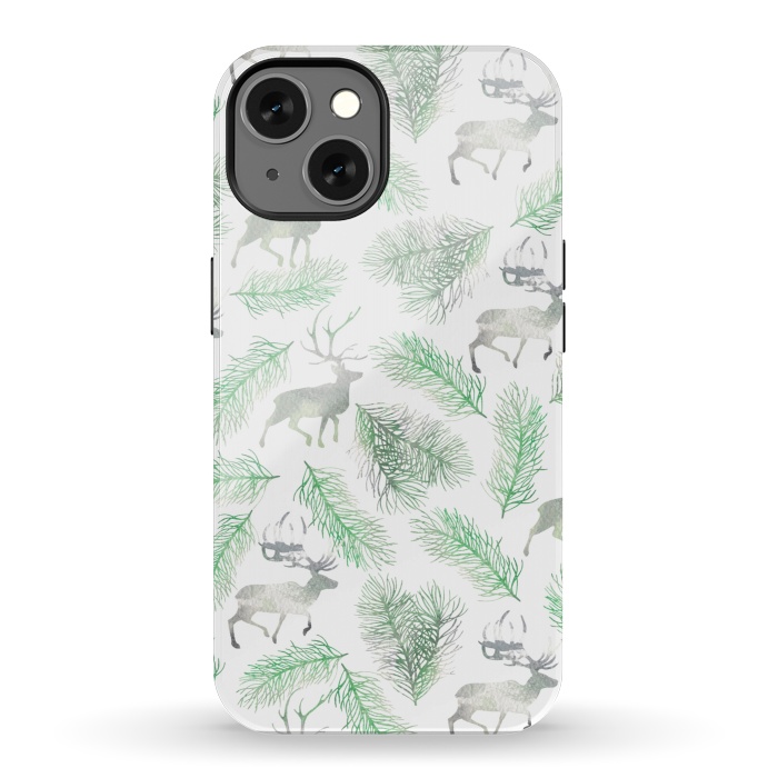 iPhone 13 StrongFit Deer and pine branches by Julia Badeeva