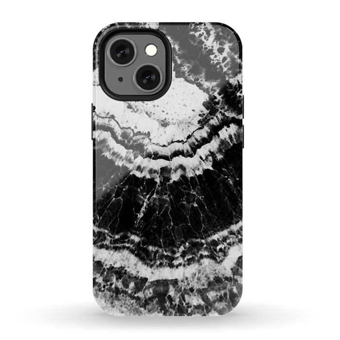 iPhone 13 mini StrongFit Dark geode marble etxture by Oana 
