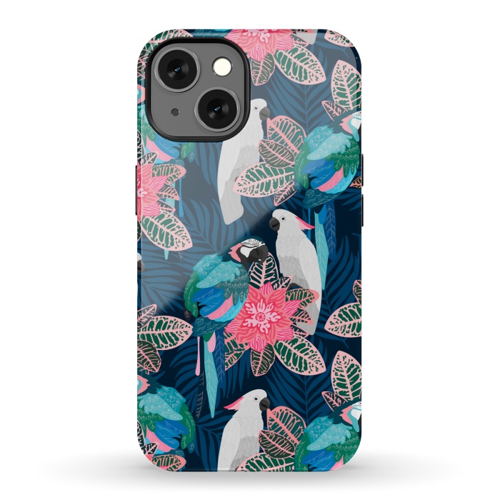 iPhone 13 StrongFit Tropical birds by Julia Badeeva