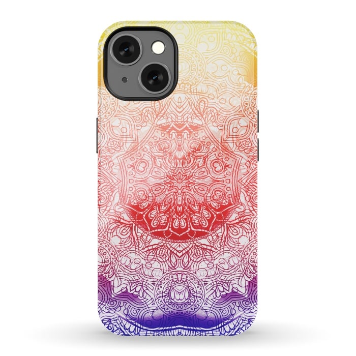 iPhone 13 StrongFit Vibrant rainbow mandala by Oana 