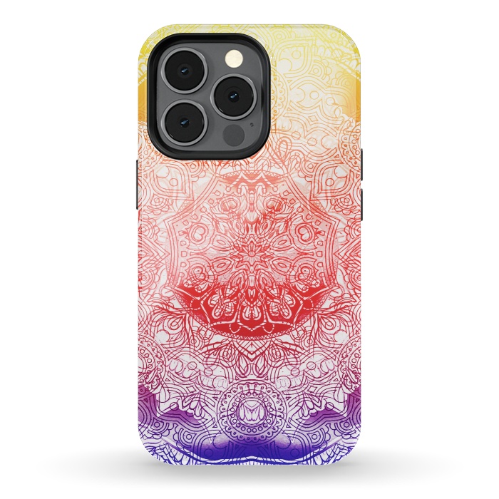 iPhone 13 pro StrongFit Vibrant rainbow mandala by Oana 