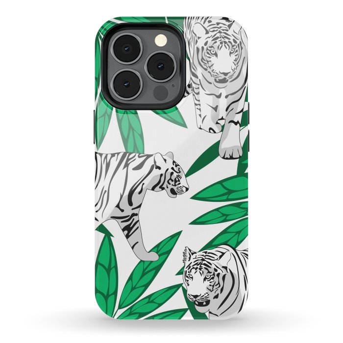 iPhone 13 pro StrongFit White tigers by Julia Badeeva