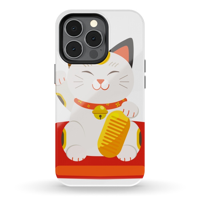 iPhone 13 pro StrongFit lucky cat by haroulita
