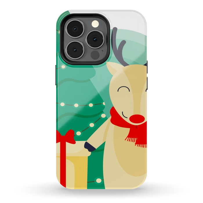 iPhone 13 pro StrongFit happy reindeer by haroulita