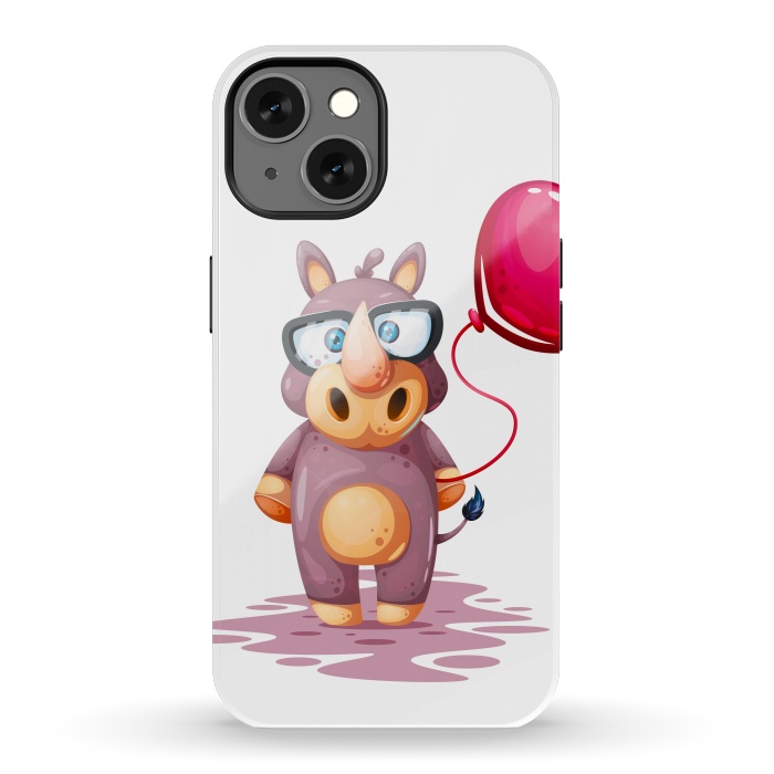 iPhone 13 StrongFit cute rhino by haroulita