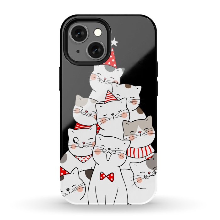 iPhone 13 mini StrongFit christmas cats by haroulita