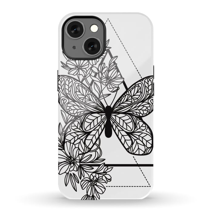 iPhone 13 StrongFit bw butterfly by haroulita