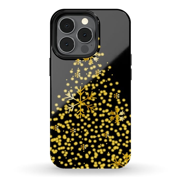 iPhone 13 pro StrongFit golden christmas tree by haroulita