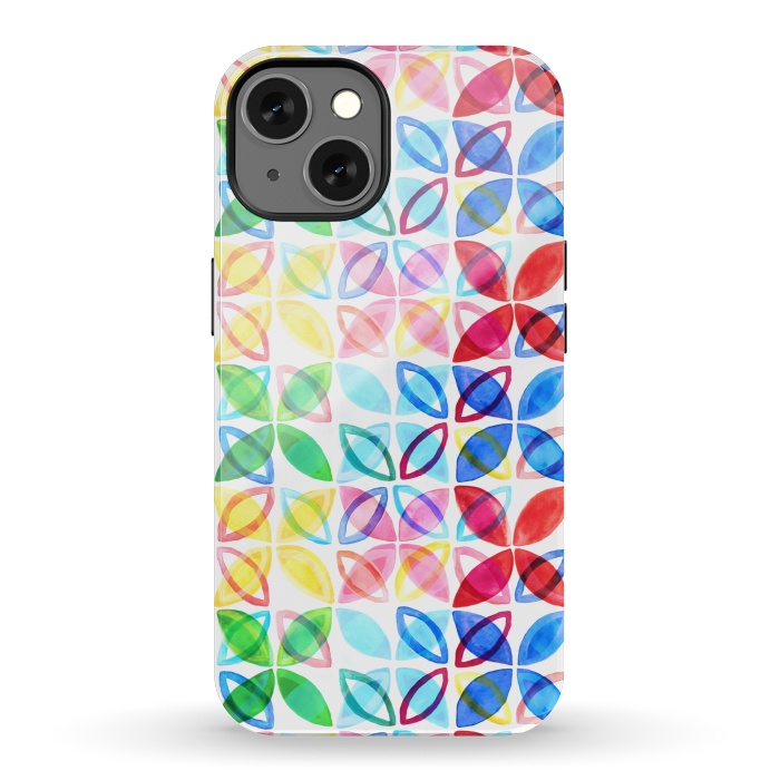 iPhone 13 StrongFit Rainbow Watercolor Pattern  by Tigatiga