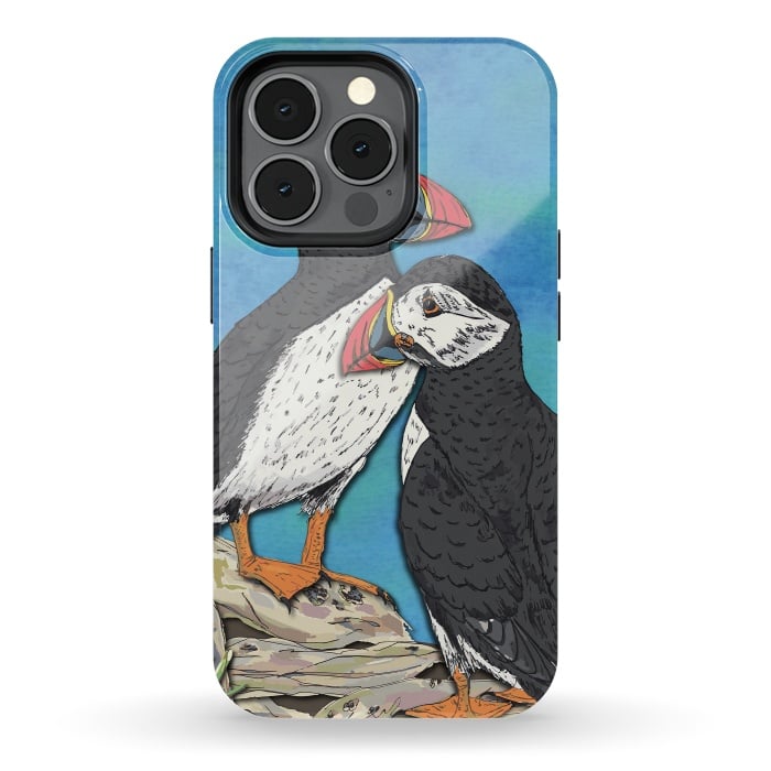 iPhone 13 pro StrongFit Puffin Perfection by Lotti Brown