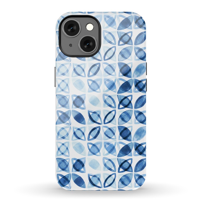iPhone 13 StrongFit Blue Watercolor Pattern  by Tigatiga