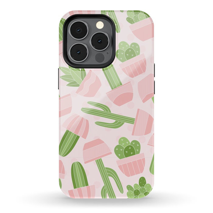 iPhone 13 pro StrongFit funny cactus print by MALLIKA