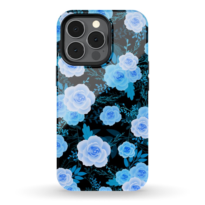 iPhone 13 pro StrongFit Blue purple roses by Jms