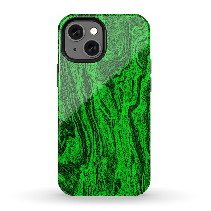 iPhone 13 mini StrongFit Green marble textured design by Josie