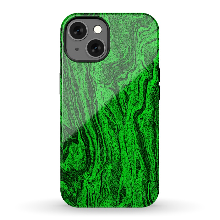 iPhone 13 StrongFit Green marble textured design by Josie