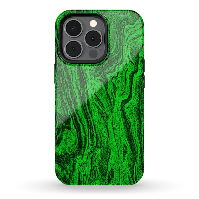 iPhone 13 pro StrongFit Green marble textured design by Josie