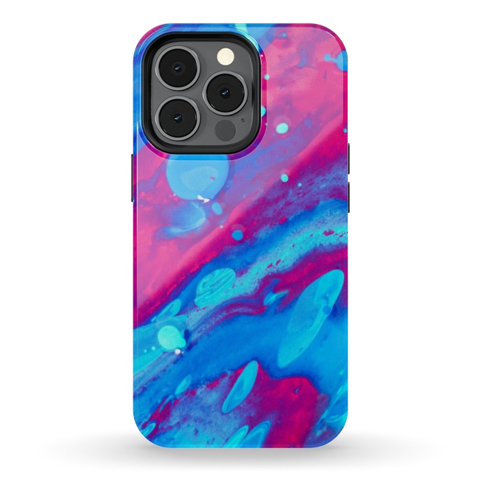 iPhone 13 pro StrongFit Pink and blue abstract painting  by Winston