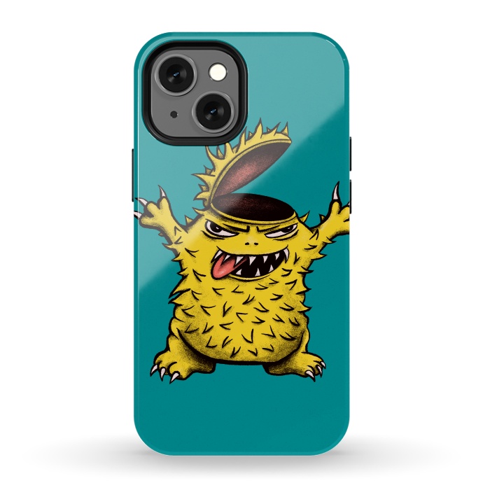 iPhone 13 mini StrongFit Crazy Brainless Chicken Monster Character by Boriana Giormova