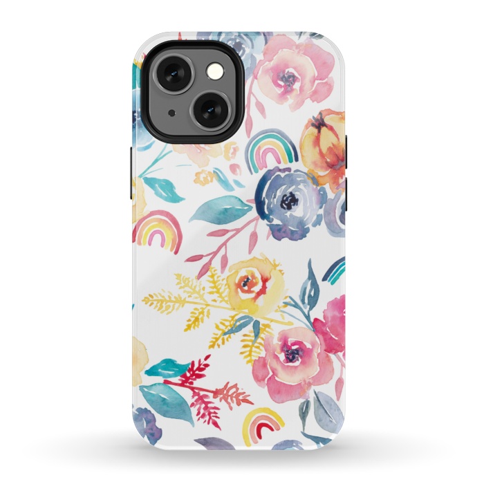 iPhone 13 mini StrongFit Roses and Rainbows by gingerlique
