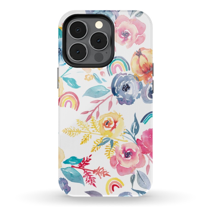 iPhone 13 pro StrongFit Roses and Rainbows by gingerlique