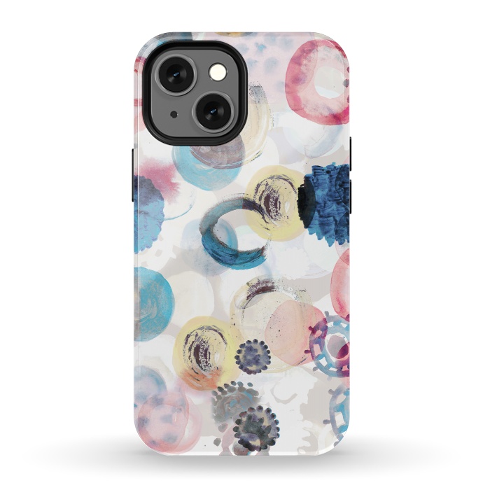 iPhone 13 mini StrongFit Watercolour playful spots abstract pattern by Oana 