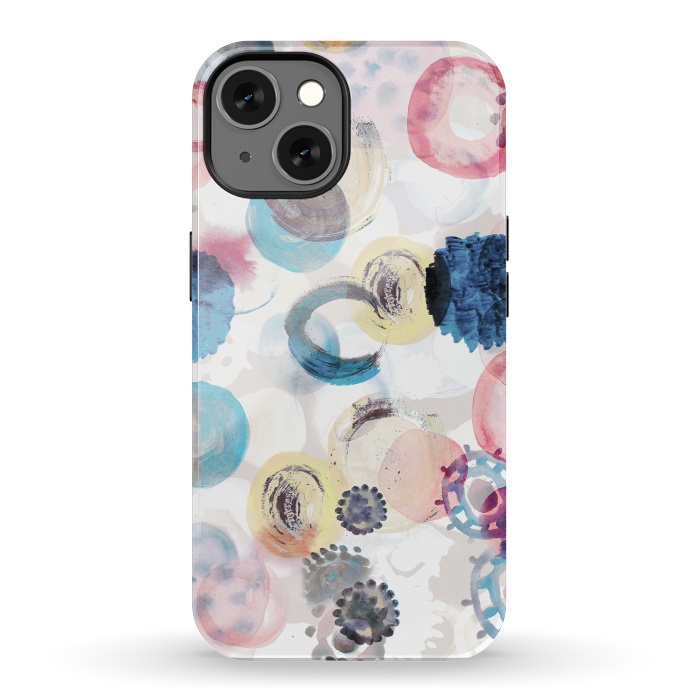 iPhone 13 StrongFit Watercolour playful spots abstract pattern by Oana 
