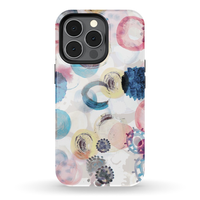 iPhone 13 pro StrongFit Watercolour playful spots abstract pattern by Oana 