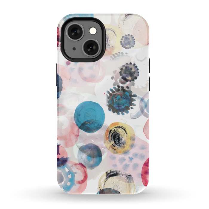 iPhone 13 mini StrongFit Colorful painted spots by Oana 