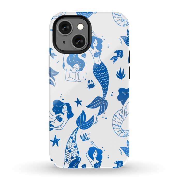 iPhone 13 mini StrongFit blue mermaid pattern by MALLIKA