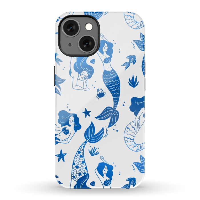 iPhone 13 StrongFit blue mermaid pattern by MALLIKA