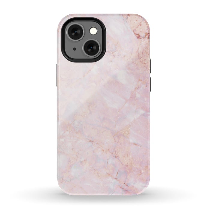 iPhone 13 mini StrongFit Pastel pink elegant marble by Oana 