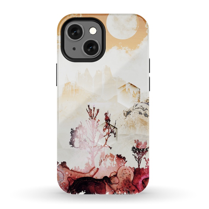 iPhone 13 mini StrongFit Desert oasis painted landscape by Oana 