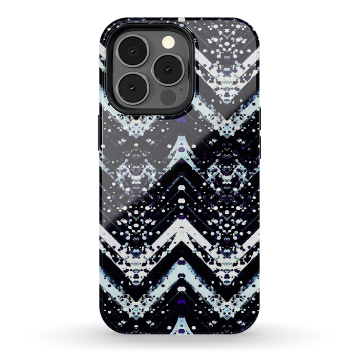 iPhone 13 pro StrongFit Snowy mountains zigzag ethnic pattern by Oana 