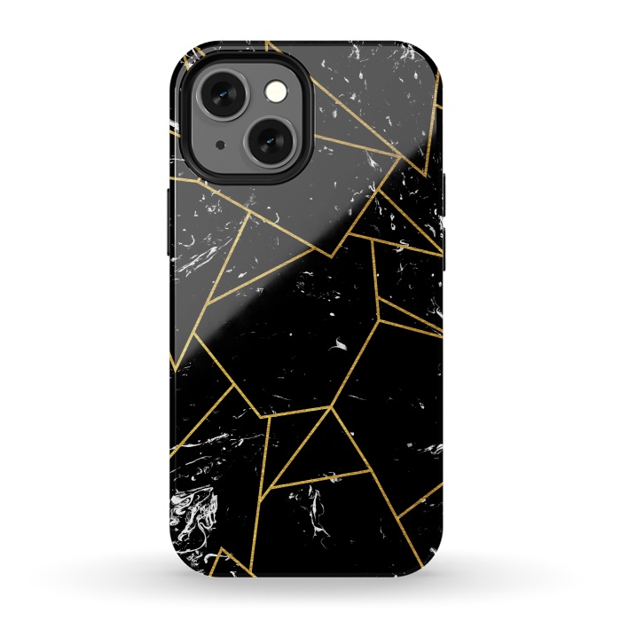 iPhone 13 mini StrongFit Black marble by Julia Badeeva