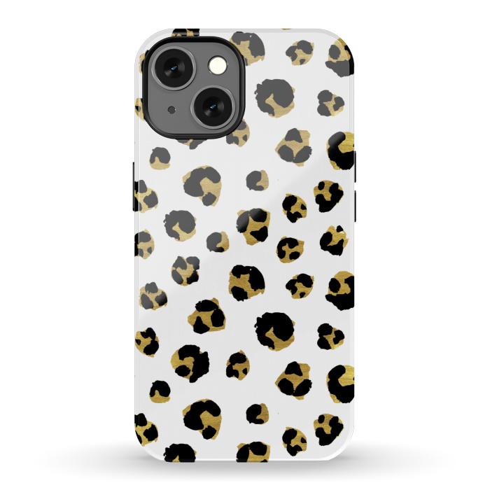 iPhone 13 StrongFit Leopard. Black and gold by Julia Badeeva